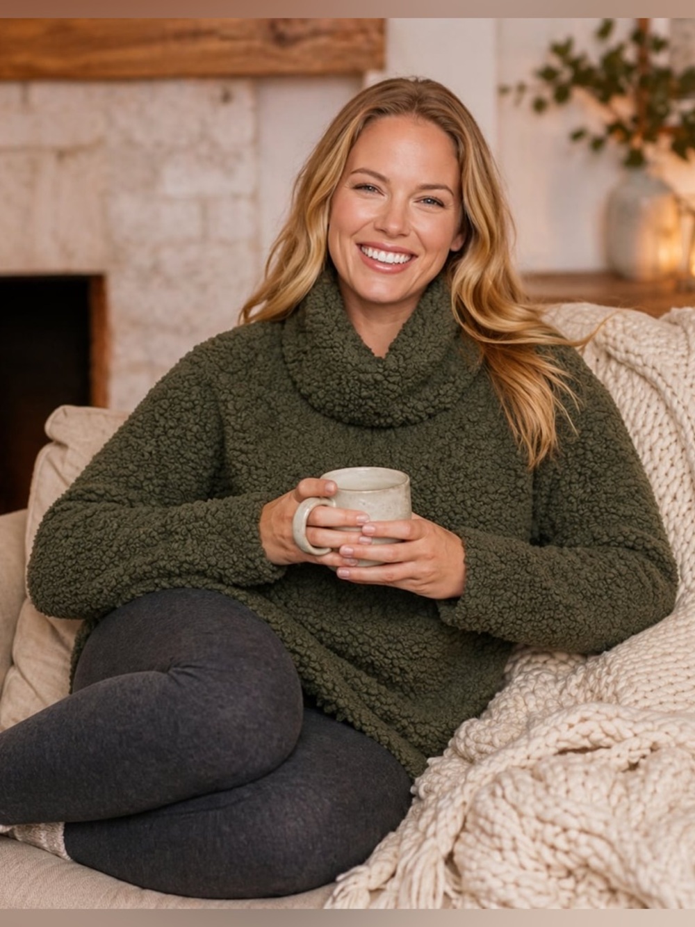 Sonoma Sherpa Cow Neck Sweater
